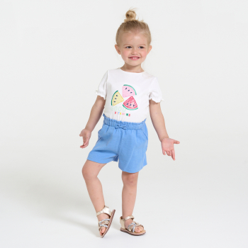 تي شيرت أبيض عليه ترتر للطفلة الرضيعة